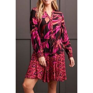 TRIBAL JEANS‎ Women's Size Medium Floral Print Dress Waist Drawcord Tassels Boho